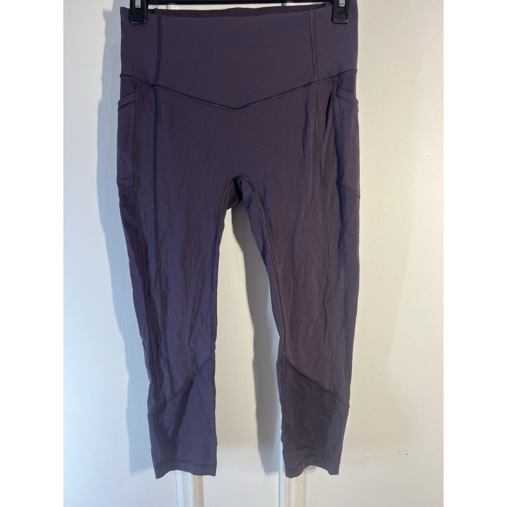 Lululemon Leggings Womens Size 10 Purple High Rise Side Pockets Athletic Yoga